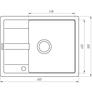 Гранитная мойка Globus Lux ONE белый 650х500мм-А0007 №6