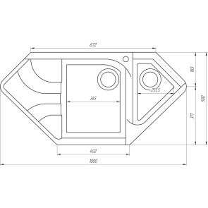 Гранітна мийка Globus Lux GARDA сiрий камiнь 1000x500мм-А0005 №7