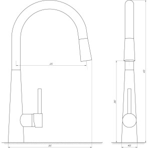 Смеситель для кухни Globus Lux LAZER GLLR-1033-StSTEEL №6