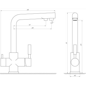 Змішувач для кухні під осмос Globus Lux LAZER GLLR-0888-8-StSTEEL №5