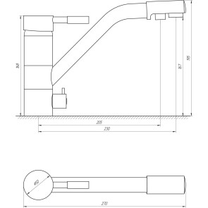 Змішувач для кухні під осмос Globus Lux LAZER GLLR-0555-10-BB №5