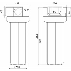 Посилена фільтр-колба для гар. води Bіо+ systems HTS-10, 1″ №5