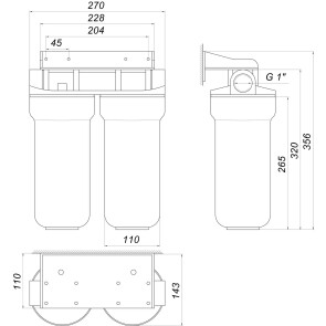 Система 2-х ступеневого очищення Optima OP-02, 1″ №4