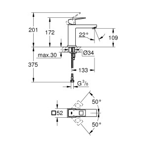 Змішувач для раковини Grohe Eurocube 23446000 №2