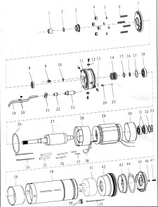 Насос центробежный скважинный 2.2кВт H 267(210)м Q 55(33)л/мин Ø102мм AQUATICA (DONGYIN) (777128) №4