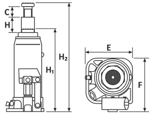 Домкрат гідравлічний пляшковий 2т H 180-333мм SIGMA (6101021) №9