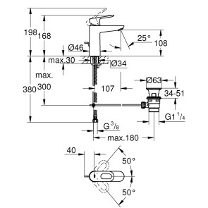 Змішувач для раковини Grohe BauLoop M-Size 23762000 №2