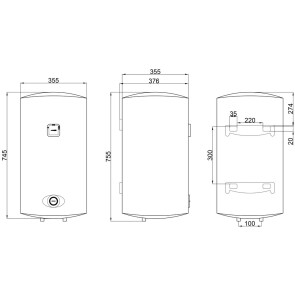 Водонагреватель электрический Thermo Alliance 50 л SLIM вертикальный, мокрый ТЭН 1,5 кВт D50V15Q1 №2