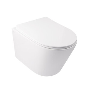 Унітаз підвісний Qtap Swan безобідковий з сідінням Soft-close QT16335178W №1