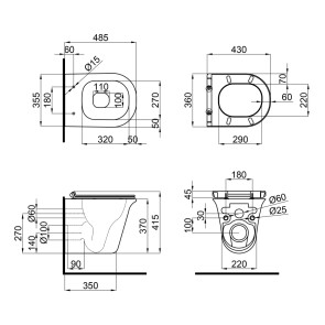 Унитаз подвесной Qtap Virgo безободковый с сиденьем Soft-close QT1833051ERW №2