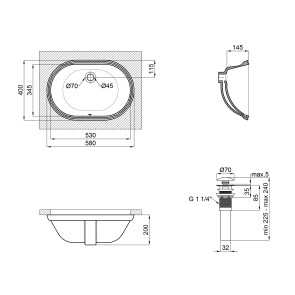 Раковина Qtap Stork 585x395x195 White з донним клапаном QT15116030W №2