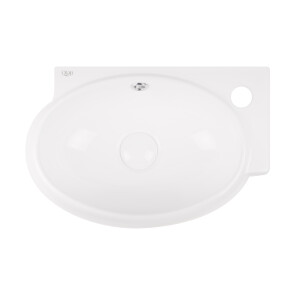 Раковина Qtap Leo 430x290x140 White с донным клапаном QT11115011RW №1