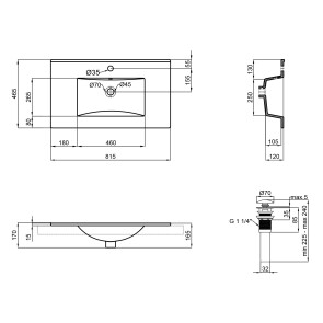 Раковина Qtap Albatross New 810x470x180 White з донним клапаном QT0111750680W №2