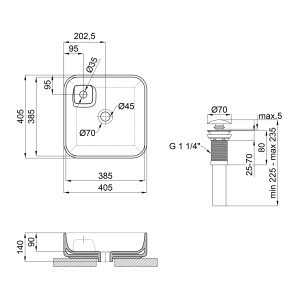 Раковина-чаша Qtap Stork 400х400х140 White з донним клапаном QT1511A057TW №2