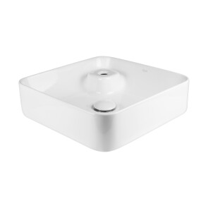 Раковина-чаша Qtap Stork 400х400х140 White з донним клапаном QT1511A057TW №4