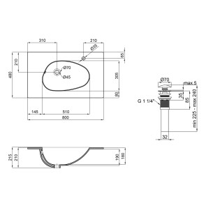 Раковина Qtap Virgo 800х480х167 White з донним клапаном QT1811FL8128BRW №2