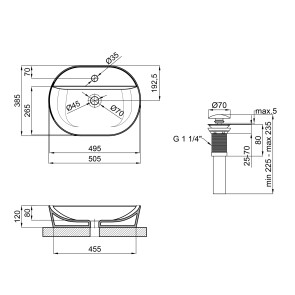 Раковина-чаша Qtap Scorpio 505x385x120 White з донним клапаном QT14112202W №2