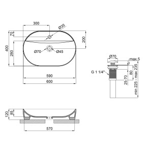 Раковина Qtap Scorpio 610x400x120 White з донним клапаном QT14112203W №2