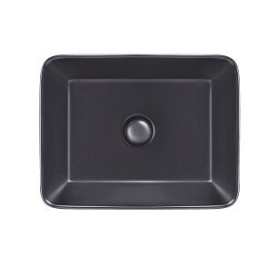 Раковина-чаша Qtap Tern 475х370х140 Matt black з донним клапаном QT172074MBMB №1