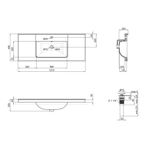 Раковина Qtap Albatross Q 1200х480х230 White з донним клапаном QT01115120QW №2