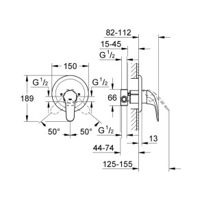 Змішувач прихованого монтажу для душу Grohe Euroeco 32742000 №2