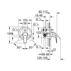 Змішувач прихованого монтажу для ванни Grohe Euroeco 32747000 №2