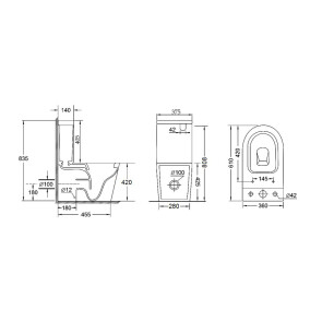 Унитаз-компакт Qtap Stork безободковый с сиденьем Soft-close QT15222179W №2