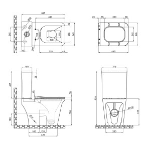 Унітаз-компакт Qtap Kalao безобідковий з сідінням Soft-close QT08221213AW №2