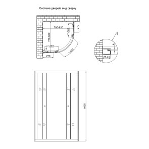 Душевая кабина Lidz Latwa SC80x80.SAT.HIGH.GR, стекло тонированное 4 мм без поддона №2