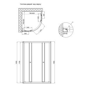 Душевая кабина Lidz Latwa SC80x80.SAT.LOW.FR, стекло Frost 4 мм без поддона №2