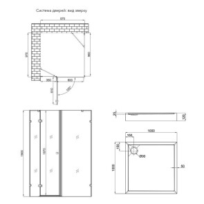 Набор Qtap душевая кабина Capricorn CRM1011SC6 Clear 2020x1000x1000 мм + поддон Tern 301112 100x100x12 см с сифоном №2