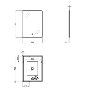 Зеркало Qtap Scorpio 600x800 с LED-подсветкой и антизапотеванием, Reverse QT14781003W №2