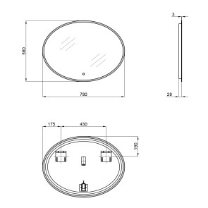 Дзеркало Qtap Virgo 780х580 з LED-підсвічуванням QT18783502W №2