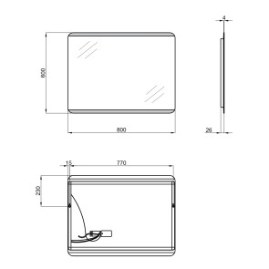 Зеркало Qtap Tern 600x800 с LED-подсветкой QT177812086080W №2