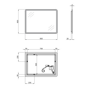 Зеркало Qtap Tern 600x800 с LED-подсветкой, Reverse QT177814276080W №2