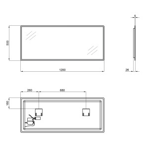 Дзеркало Qtap Tern 1200x500 з LED-підсвічуванням QT1778140450120W №2