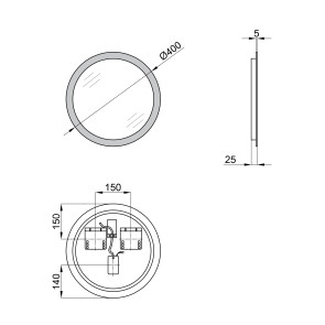 Зеркало Qtap Virgo R400 с LED-подсветкой QT1878250640W №2