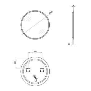 Дзеркало Qtap Virgo R800 з LED-підсвічуванням QT1878250680W №2