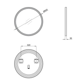 Дзеркало Qtap Robin R600 Black з LED-підсвічуванням QT13786502B №2