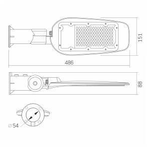 LED вуличний ліхтар VIDEX (поворотний) 50W 5000K Сірий №3