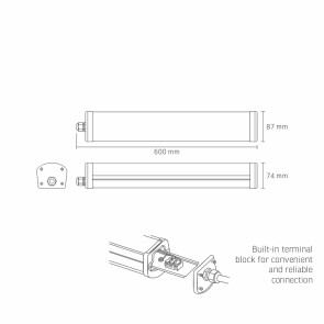 LED світильник IP65 лінійний VIDEX 24W 0,6М 4000K №4