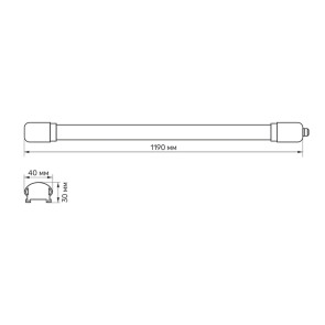 LED світильник IP65 лінійний TITANUM 36W 1,2М 6500K №3