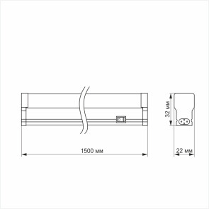 LED свiтильник лiнiйний Т5 TITANUM 25W 1.5М 5000K №4