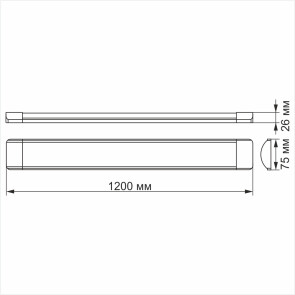 LED свiтильник лiнiйний TITANUM 36W 1.2М 6500K №3