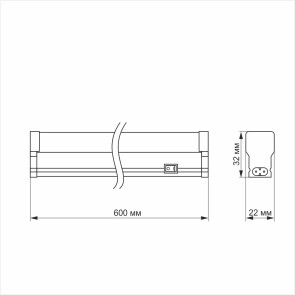 LED свiтильник лiнiйний Т5 TITANUM 10W 0,6М 5000K №4