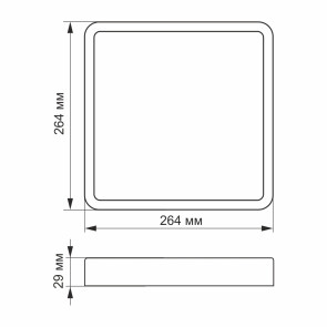 LED Cвітильник накладний квадрат VIDEX 24W 5000K №4