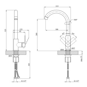 Змішувач для кухні Kroner KRM Fulda-W030 №9