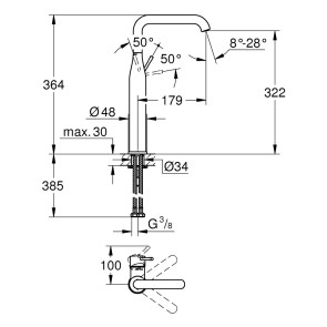 Змішувач для раковини Grohe Essence XL-Size 32901001 №2