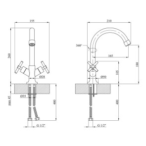 Змішувач для кухні Kroner KRM Aller-C030 №7