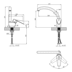 Смеситель для кухни Kroner KRM Odra-N035 №7